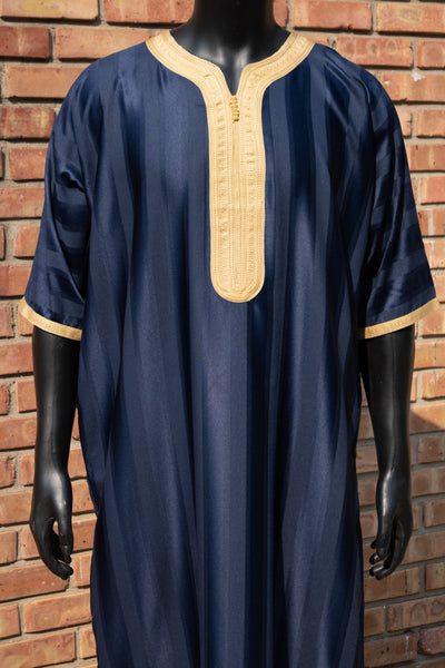 Navy Blue and Gold Gandoura