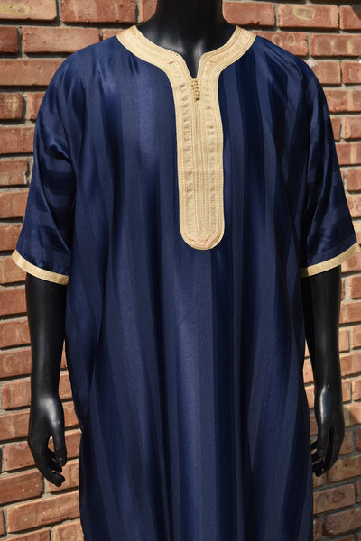 Navy Blue and Gold Gandoura
