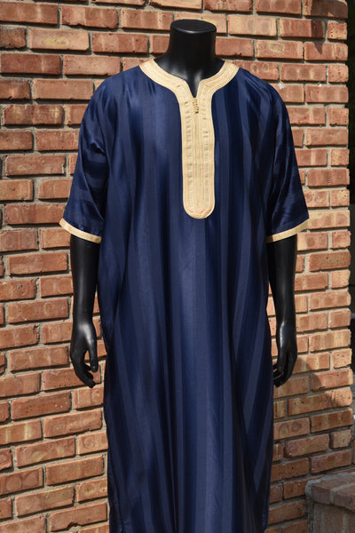 Navy Blue and Gold Gandoura