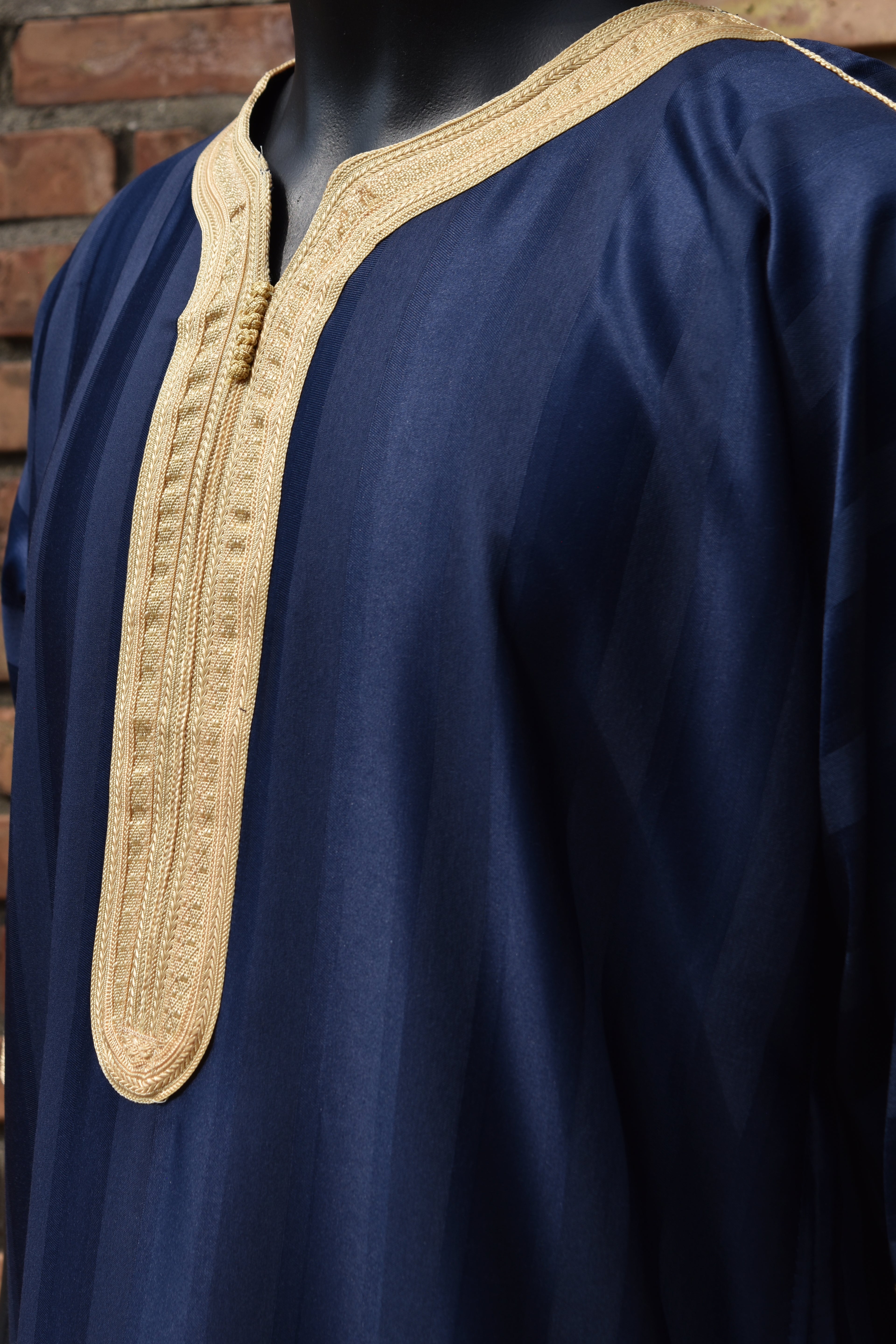 Navy Blue and Gold Gandoura