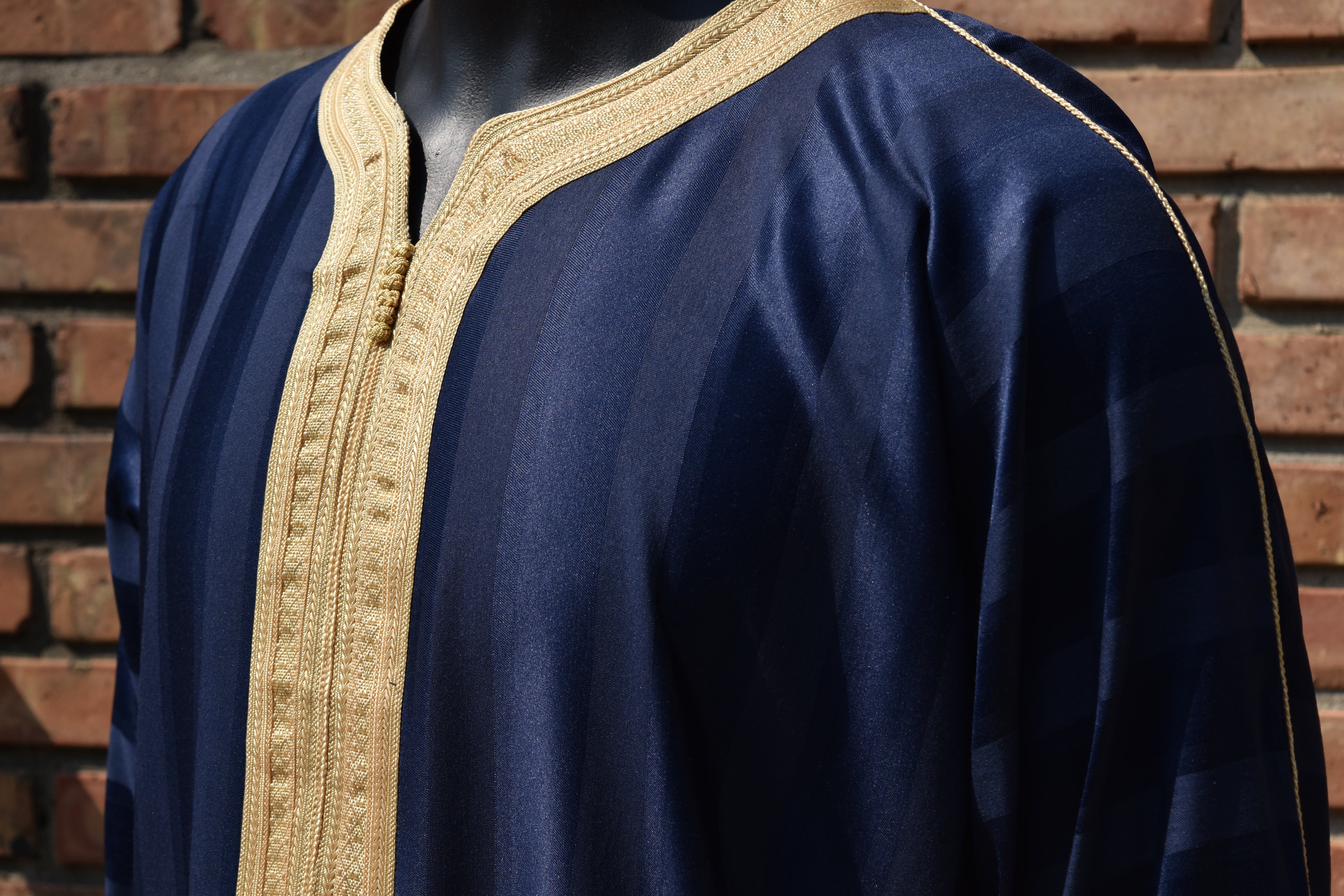 Navy Blue and Gold Gandoura