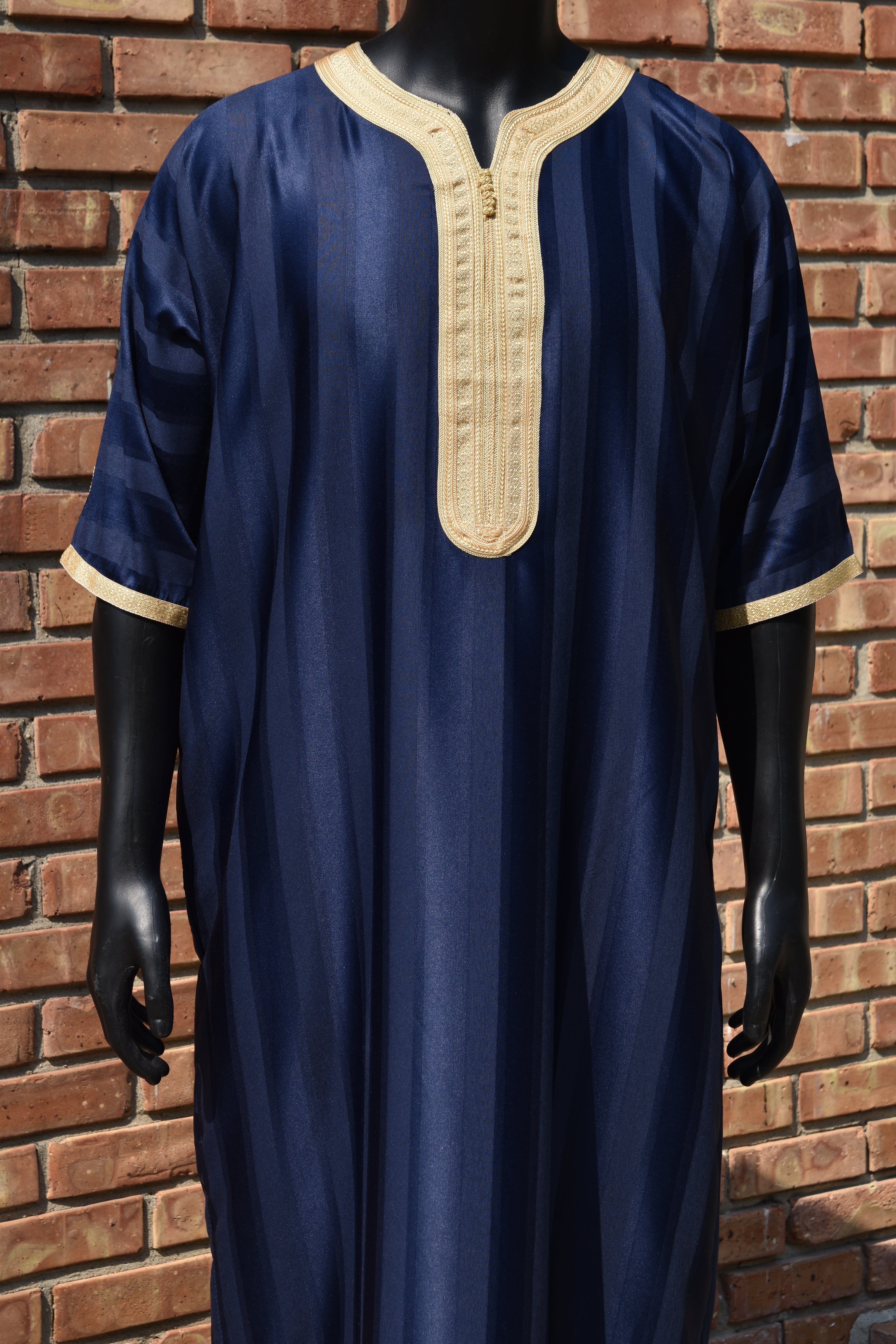 Navy Blue and Gold Gandoura