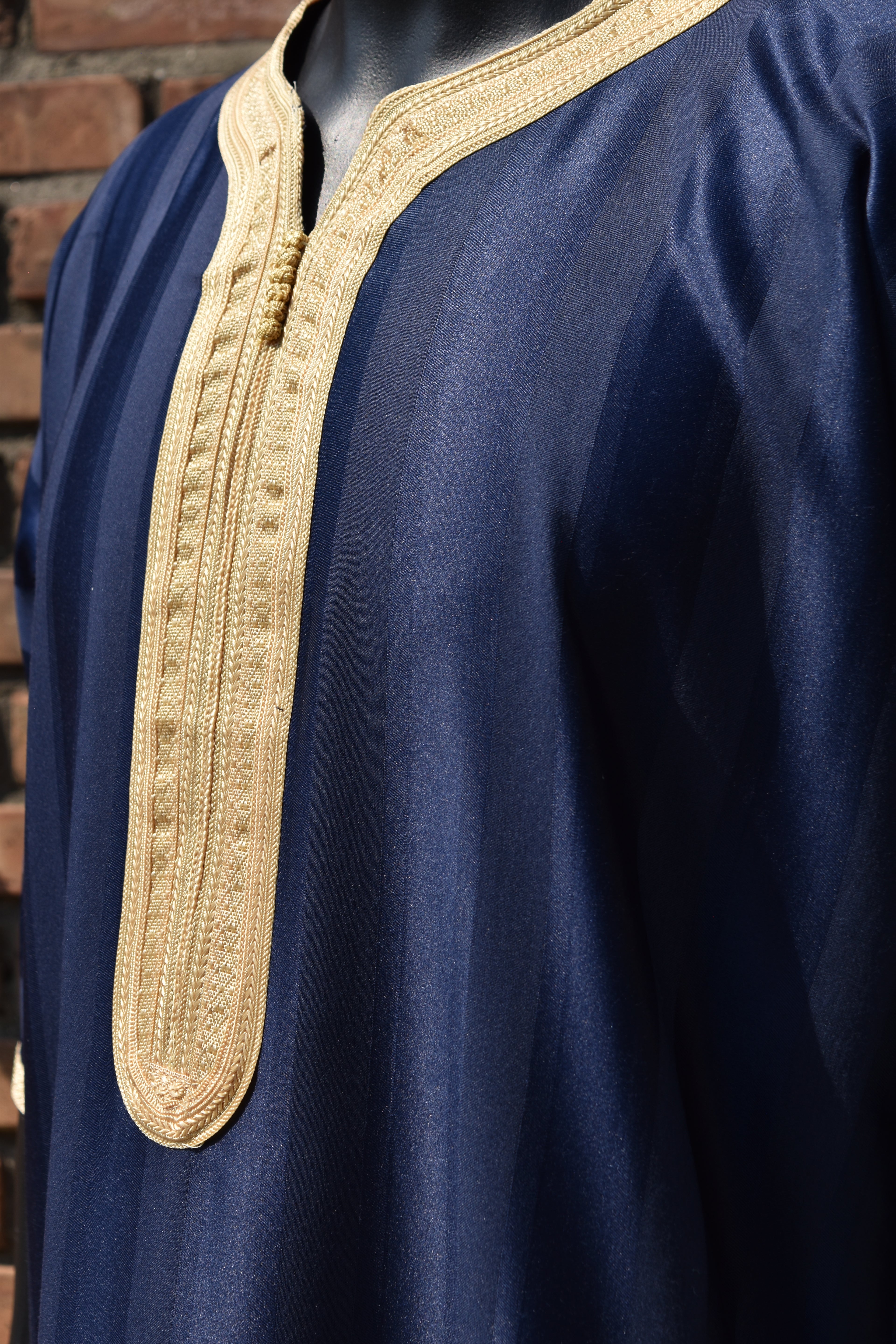 Navy Blue and Gold Gandoura