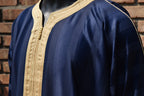 Navy Blue and Gold Gandoura