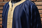 Navy Blue and Gold Gandoura