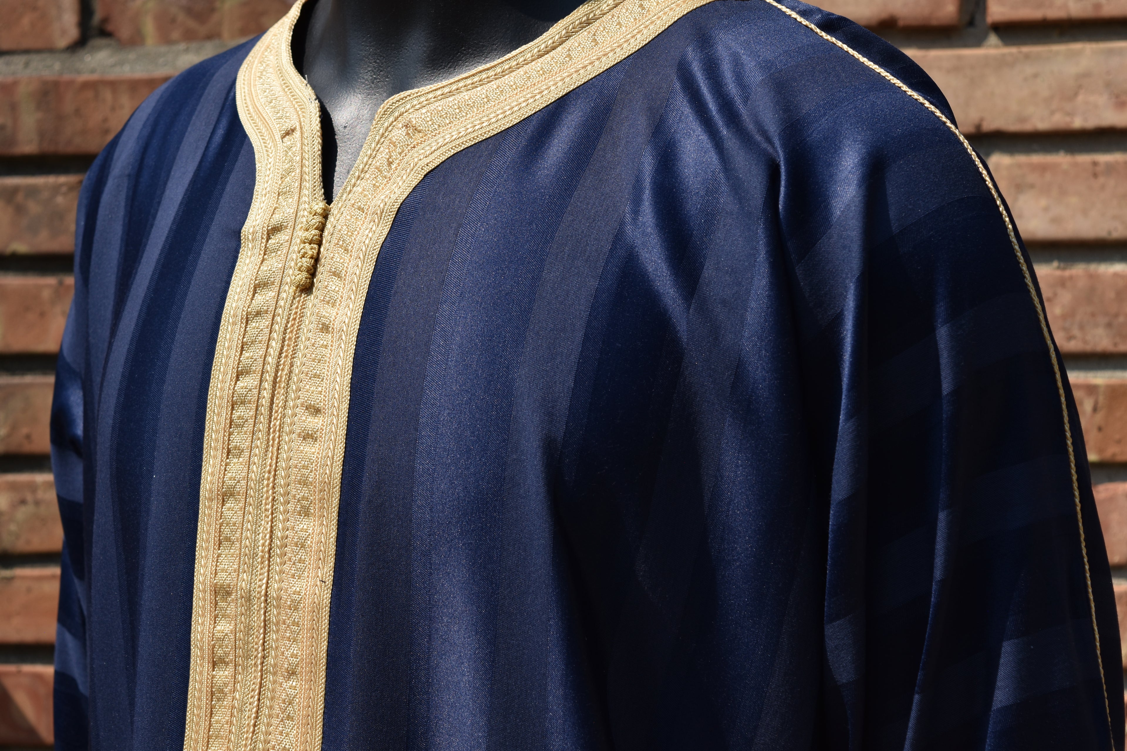 Navy Blue and Gold Gandoura