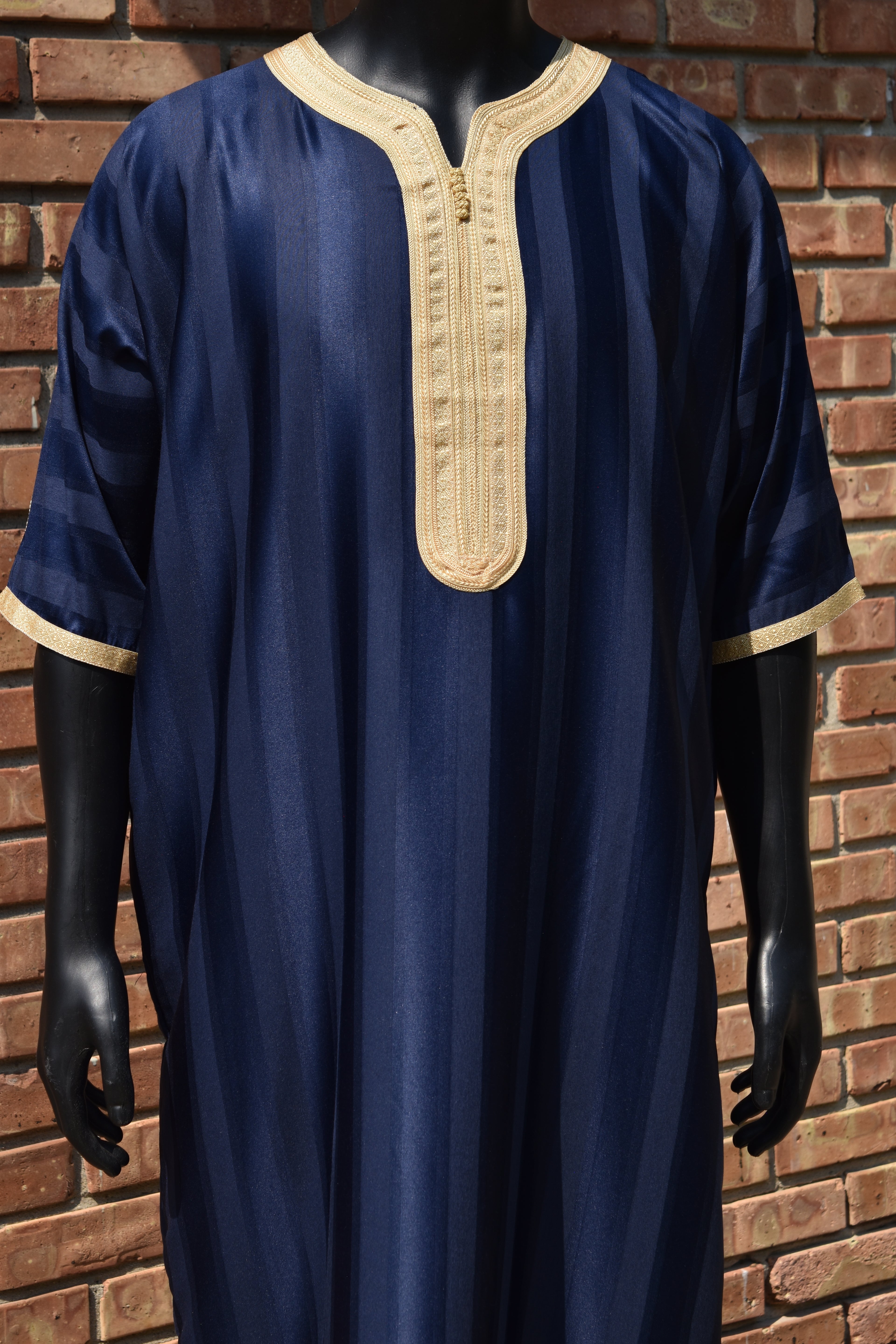 Navy Blue and Gold Gandoura