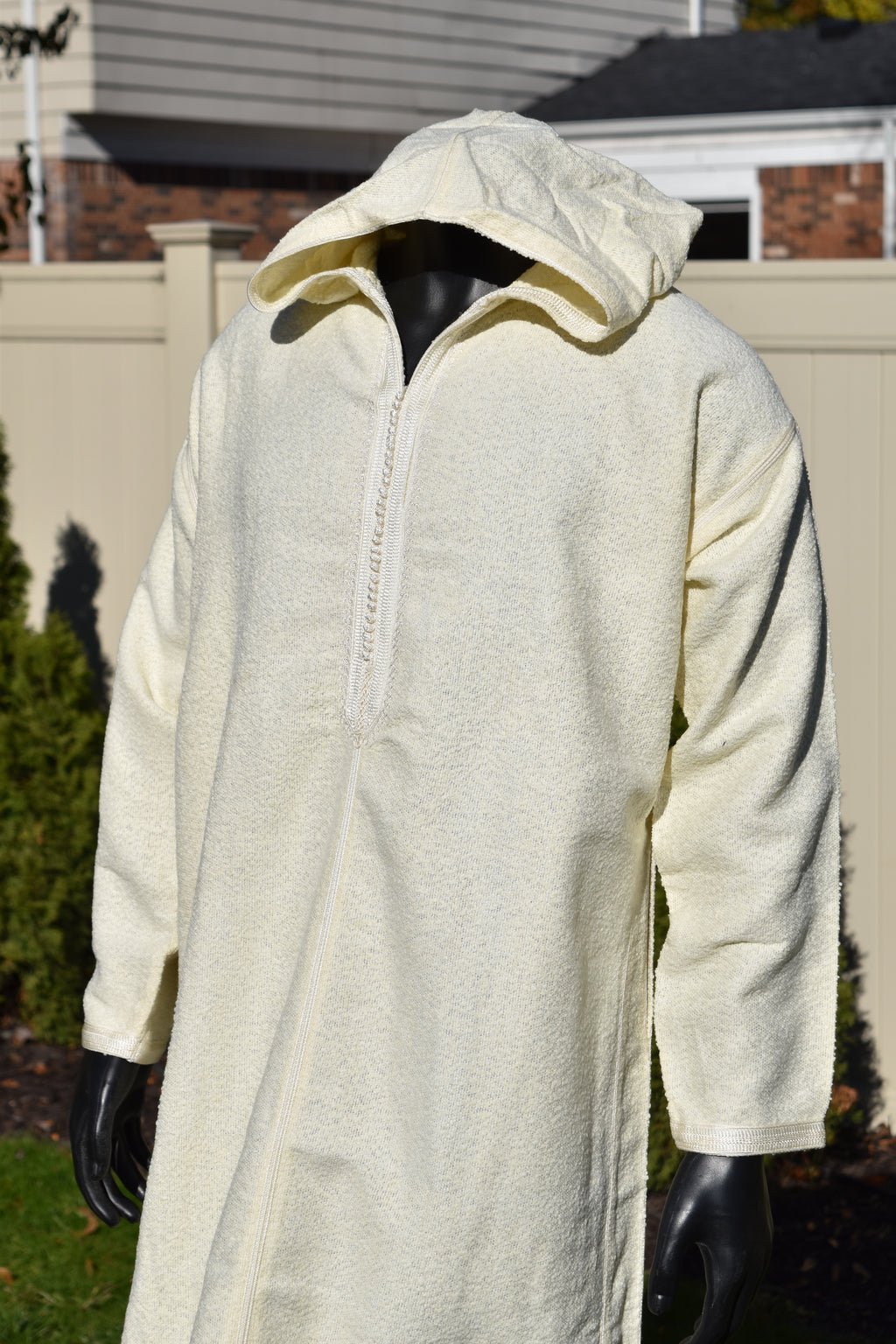 Offwhite Wool Mix Winter Jellaba