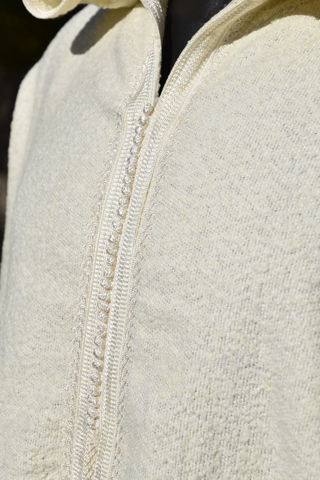 Offwhite Wool Mix Winter Jellaba