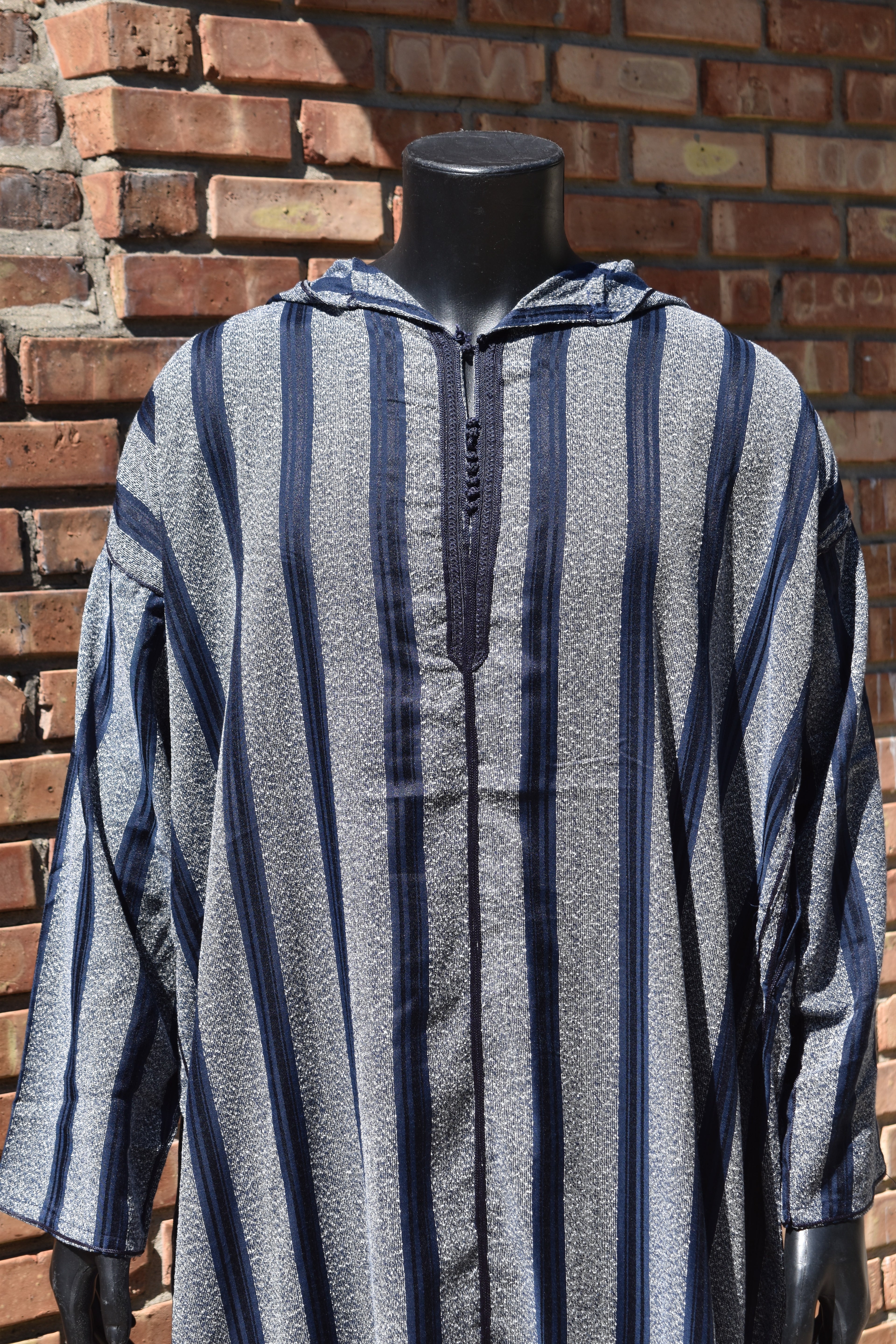 Dark Blue Striped Jellaba