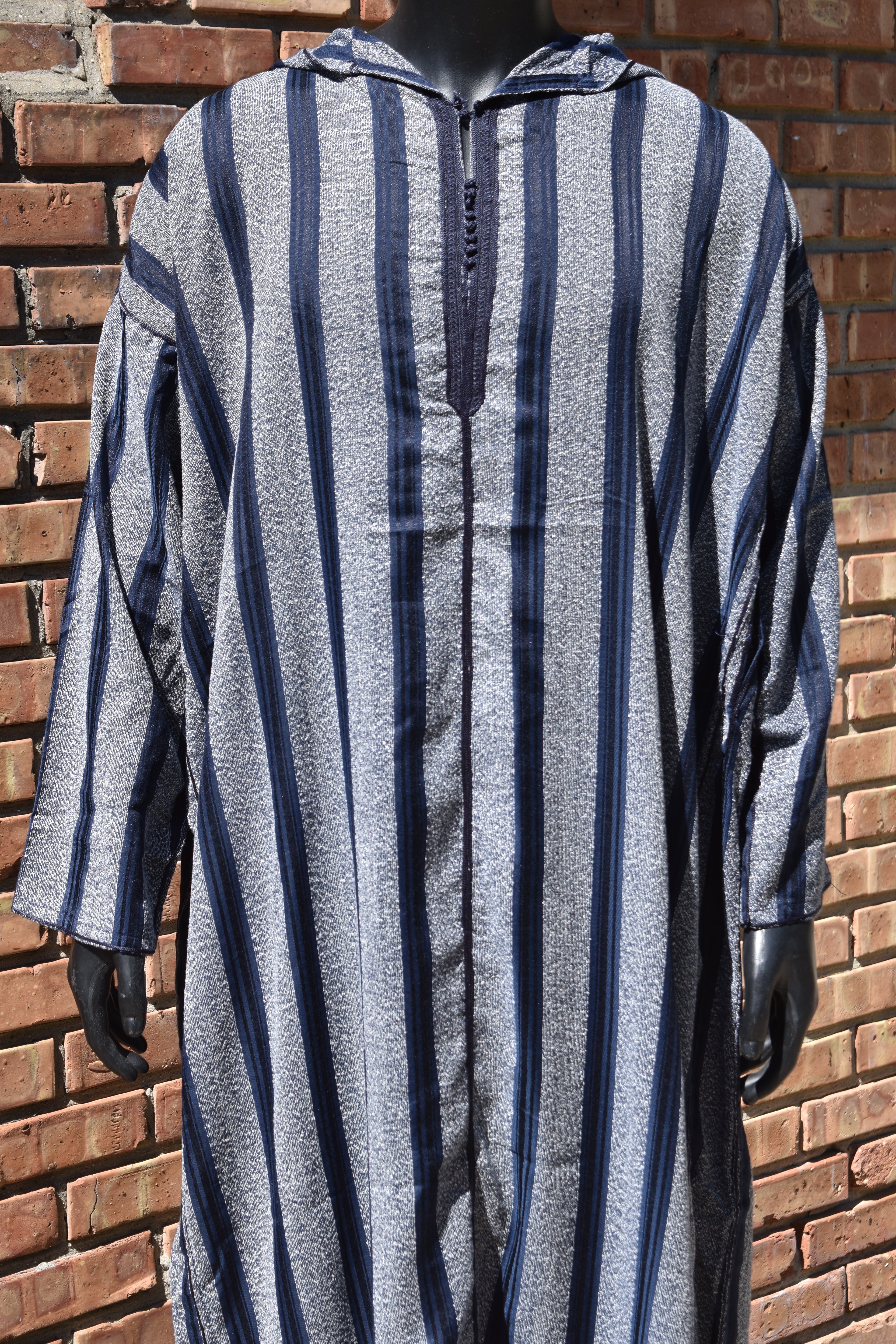 Dark Blue Striped Jellaba