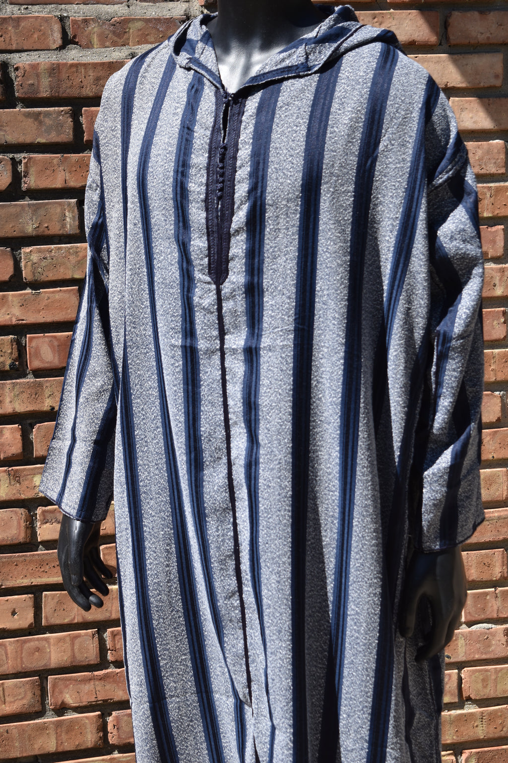 Dark Blue Striped Jellaba