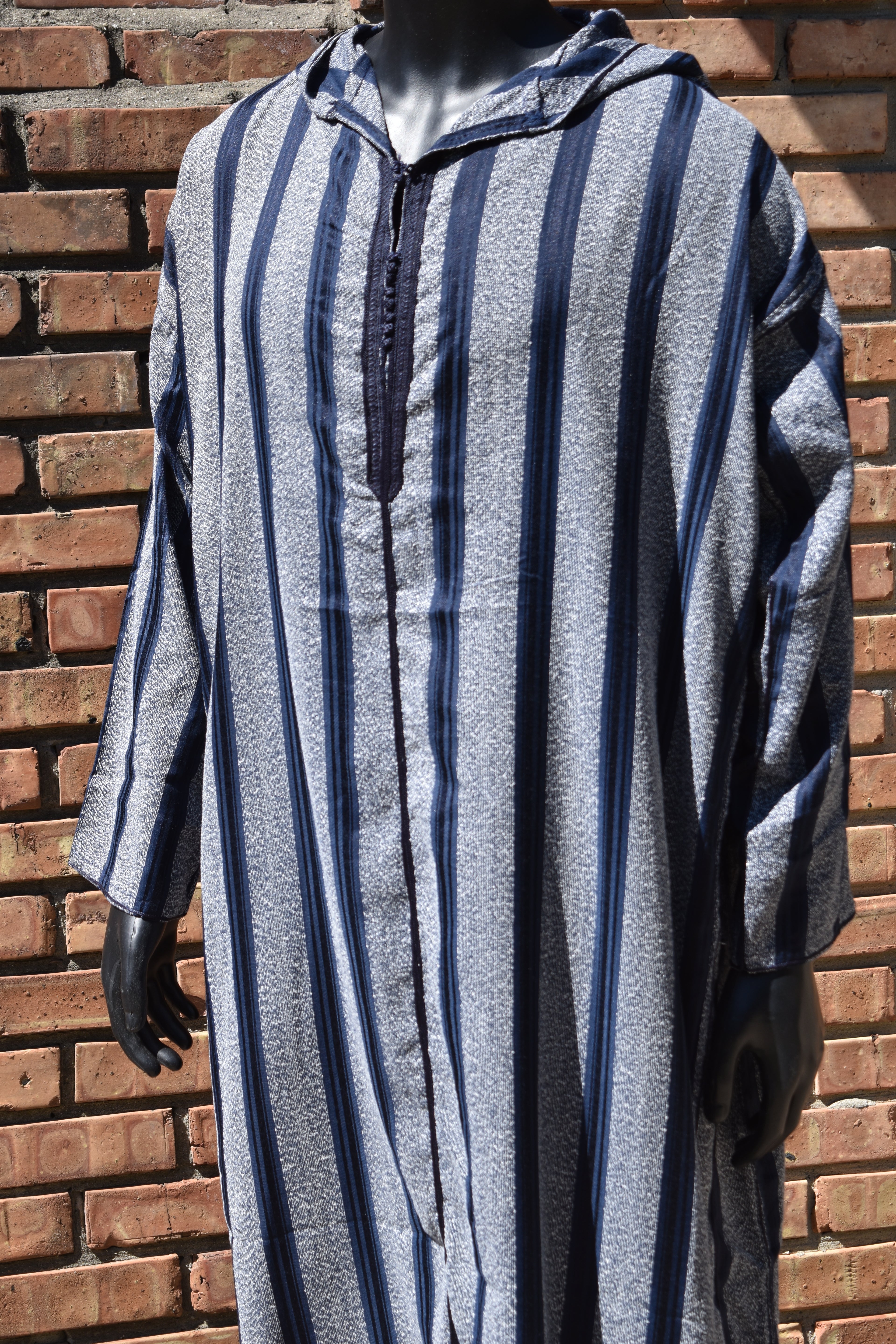 Dark Blue Striped Jellaba