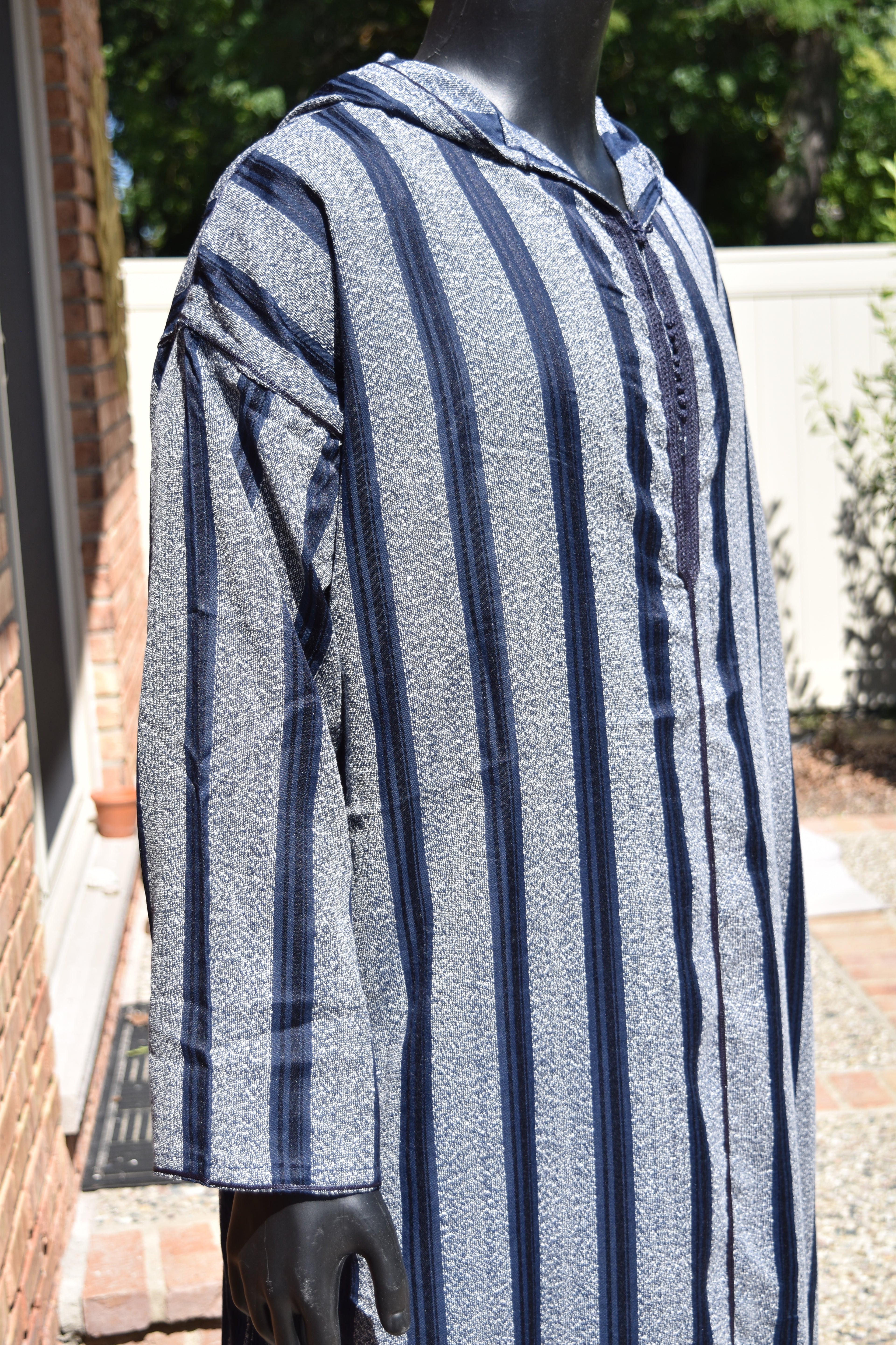 Dark Blue Striped Jellaba