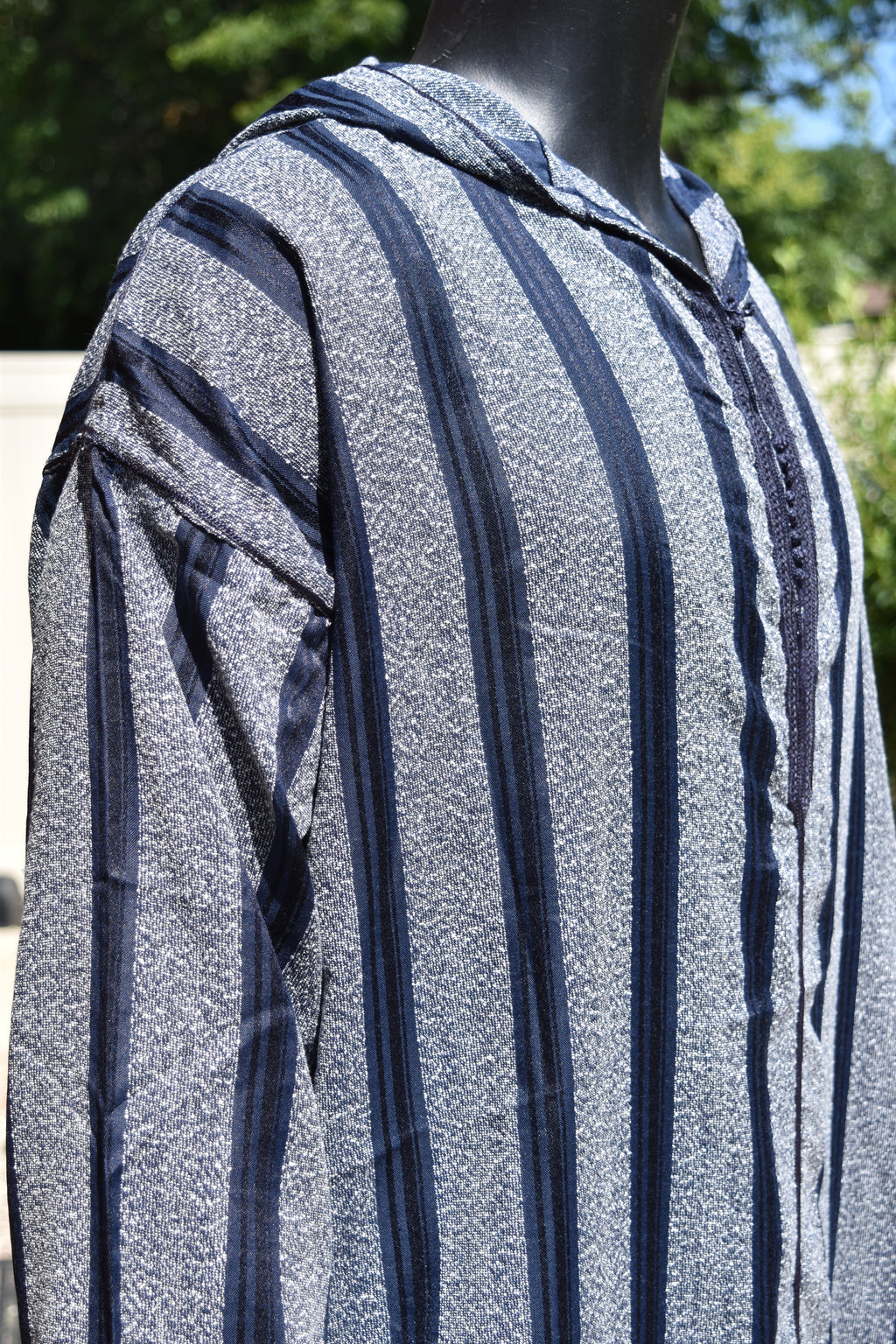 Dark Blue Striped Jellaba