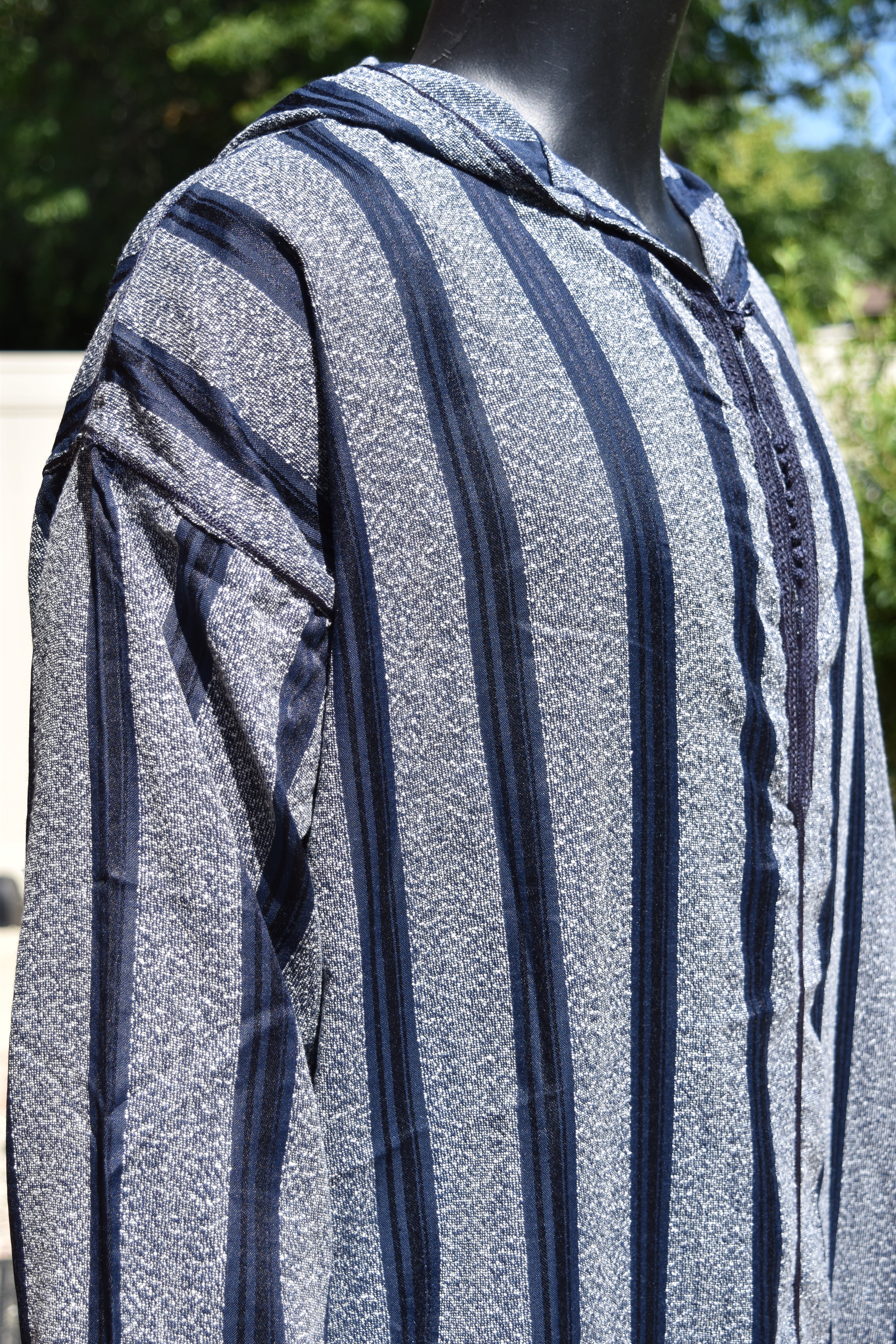 Dark Blue Striped Jellaba
