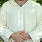 Offwhite Wool Mix Winter Jellaba