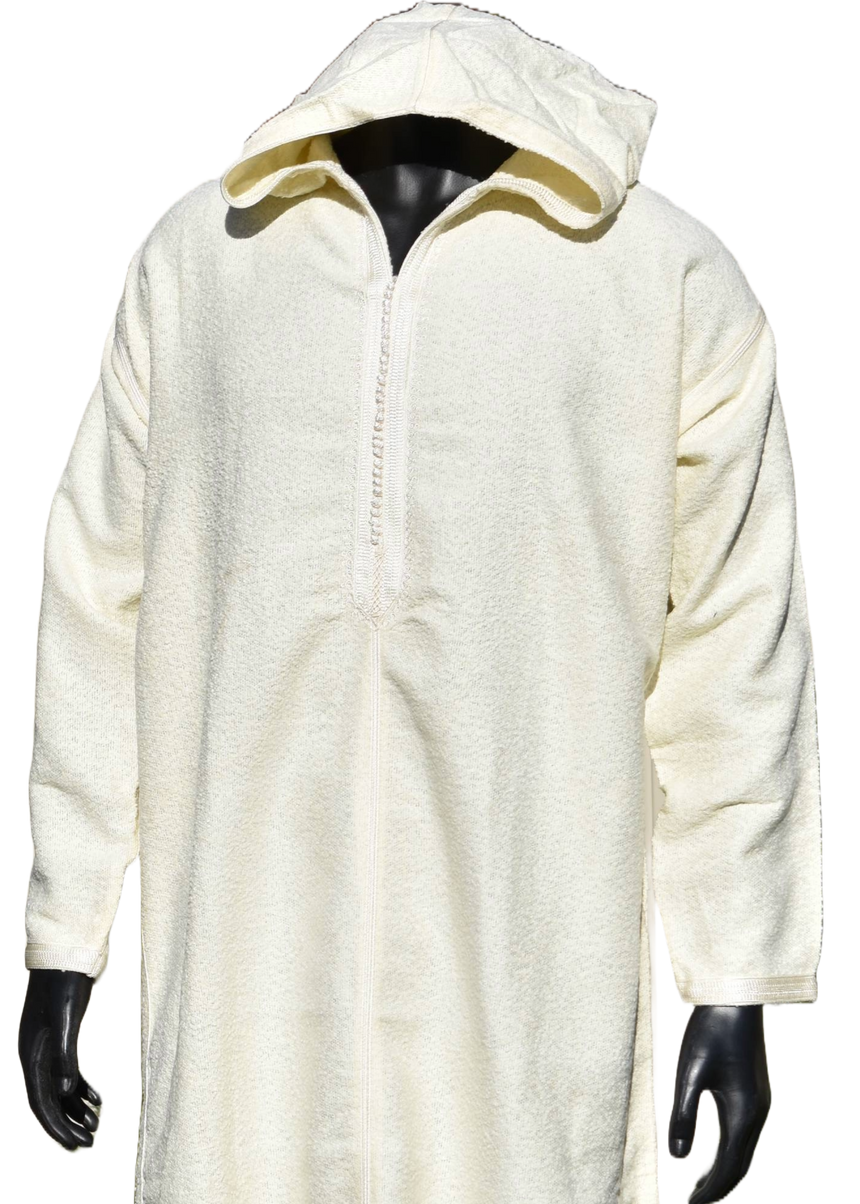 Offwhite Wool Mix Winter Jellaba