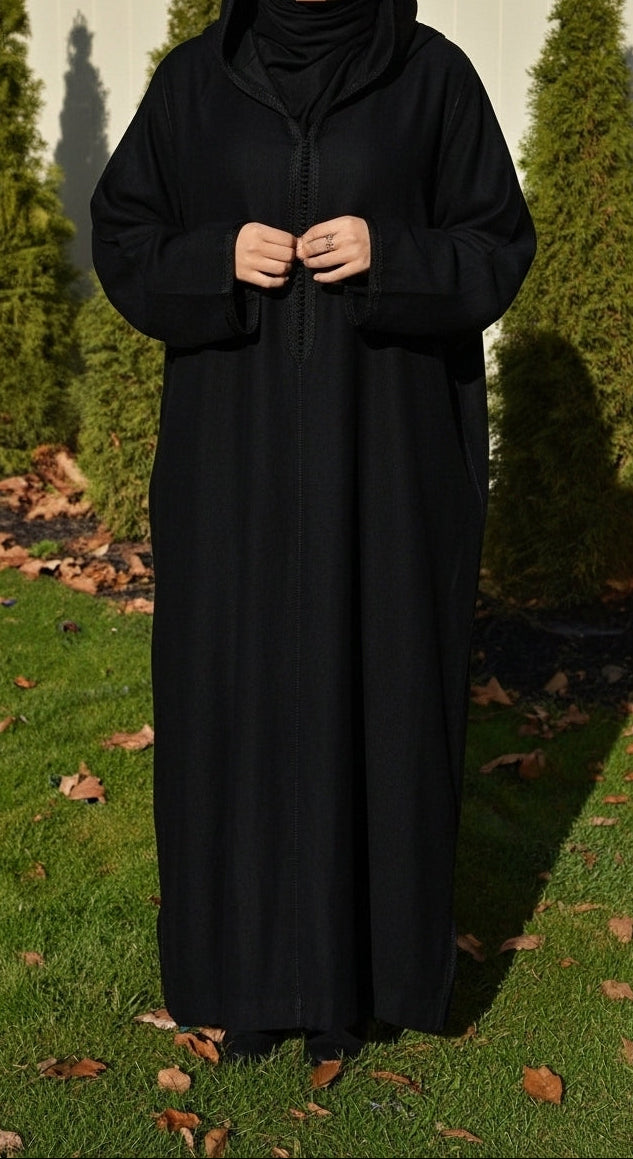 Black Mlifa Womens Jellaba