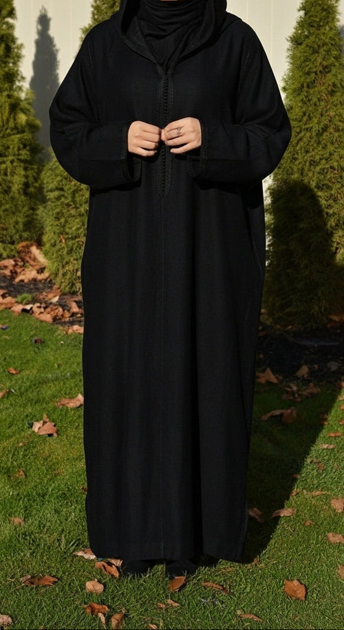 Black Mlifa Womens Jellaba