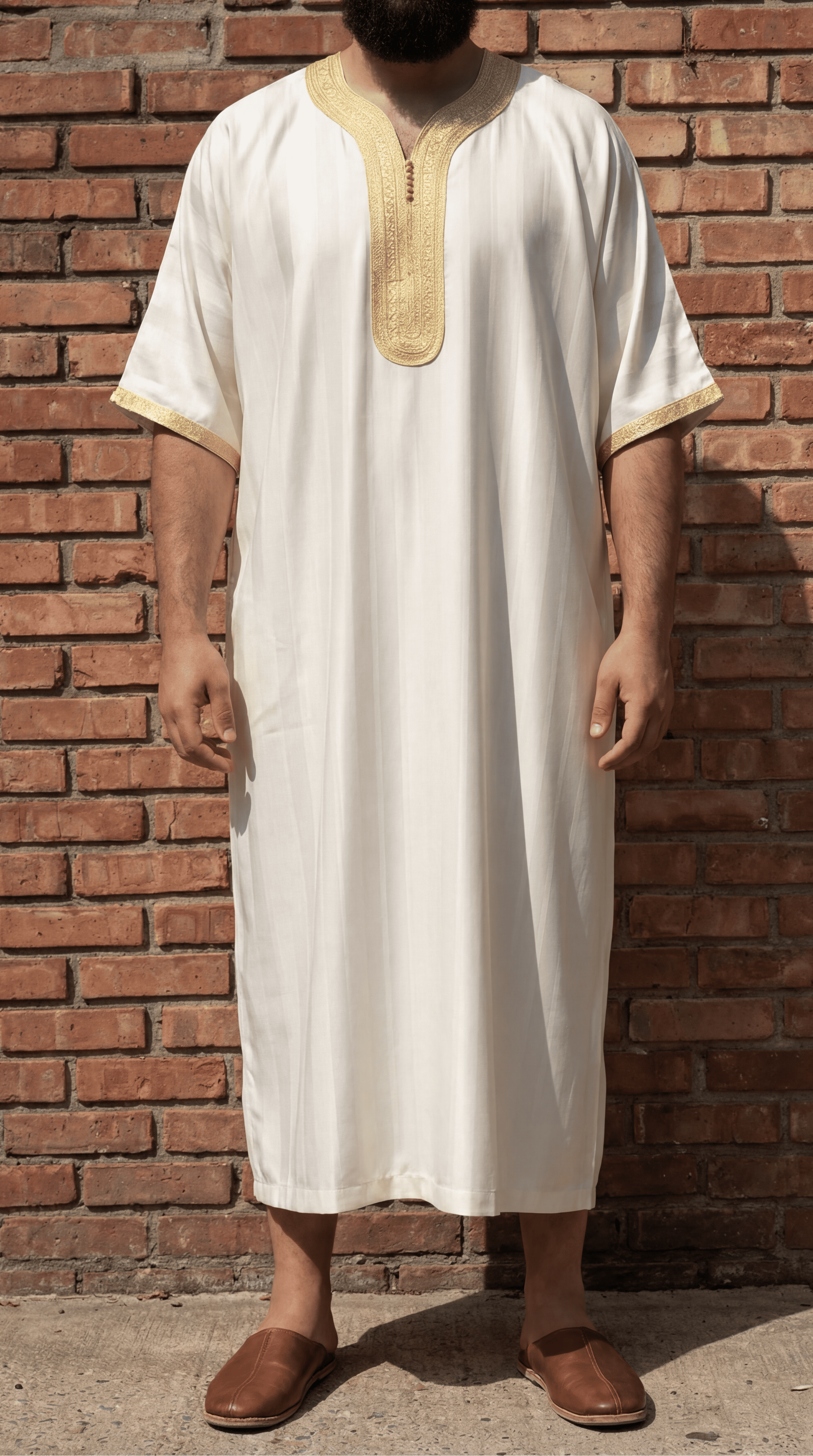 White and Gold Gandoura